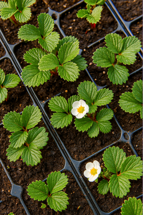 12 Adet Albion Çilek Fidesi Yediveren 6x5,5 cm Viyolde Dikime Hazır