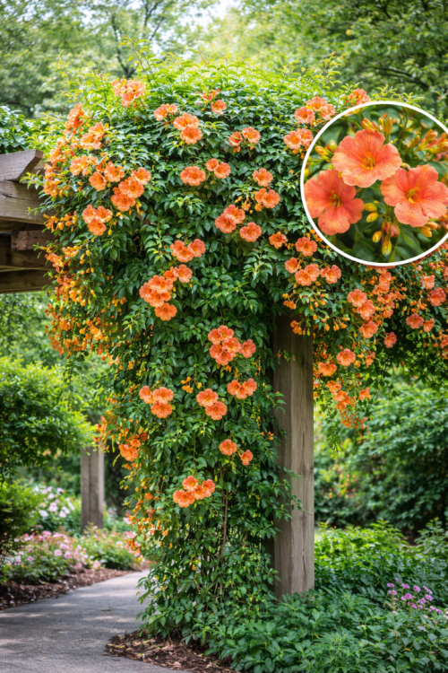 Vasada Acem Borusu Fidanı Bignonia Grandiflora (Campsis Grandiflora) Tüplü 50-70 cm Vasada Acem Borusu Fidanı Bignonia Grandiflora (Campsis Grandiflora) Tüplü 50-70 cm