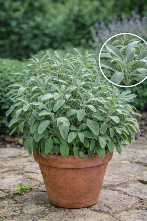 Vasada Adaçayı Fidesi Tıbbi Adaçayı Salvia Officinalis Tüplü Vasada Adaçayı Fidesi Tıbbi Adaçayı Salvia Officinalis Tüplü